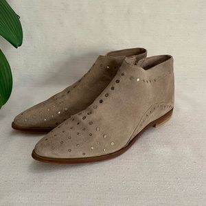 Free People Tan Suede Aquarian Studded Ankle Booties Woman’s EU37 US6.6-7